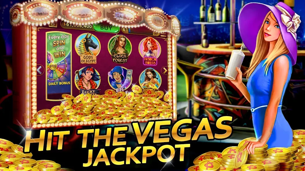Vegas Casino - Slot Machines (Вегас Казино) МОД/Взлом [Все открыто, Дополнительные деньги и Меню MOD] Screenshot 1
