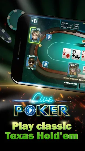 Live Poker Tables–Texas holdem МОД/Взлом [Бесконечные деньги, Монеты и Мега MOD] Screenshot 1