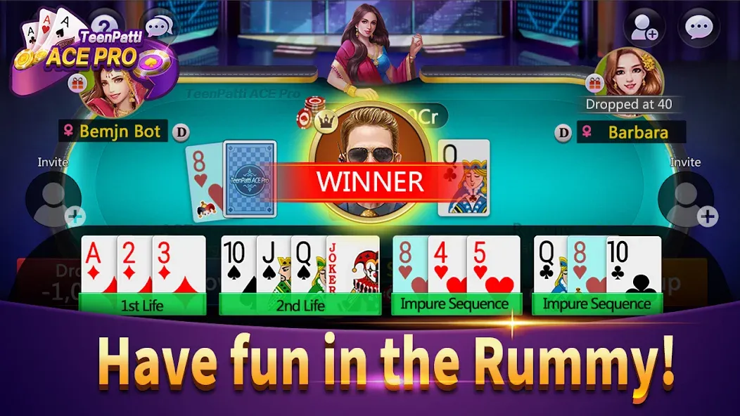 Teenpatti Ace Pro -poker,rummy (Тинпатти Эйс Про) МОД/Взлом [Бесконечные деньги, Монеты и Мега MOD] Screenshot 4