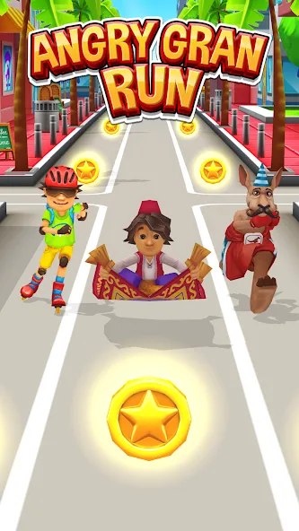 Angry Gran Run - Running Game (Энгри Гран Ран) МОД/Взлом [Бесконечные деньги, Монеты и Мега MOD] Screenshot 4