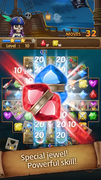 Jewels Ghost Ship: jewel games (Джуэлз Гост Шип) МОД/Взлом [Много монет, Открытые уровни и Мега MOD] Screenshot 1