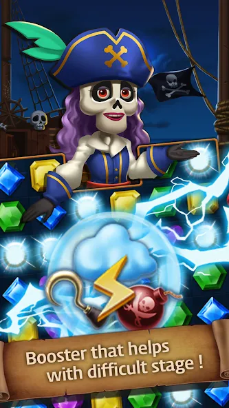 Jewels Ghost Ship: jewel games (Джуэлз Гост Шип) МОД/Взлом [Много монет, Открытые уровни и Мега MOD] Screenshot 4