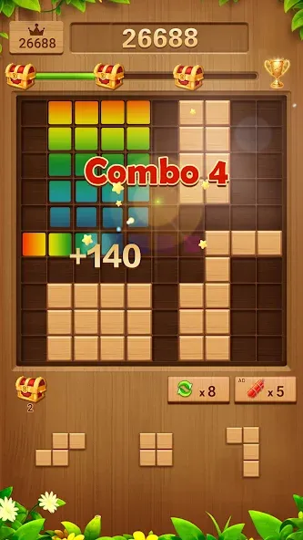 Wood Block Puzzle Addictive МОД/Взлом [Много денег, Монет и Все открыто] Screenshot 3