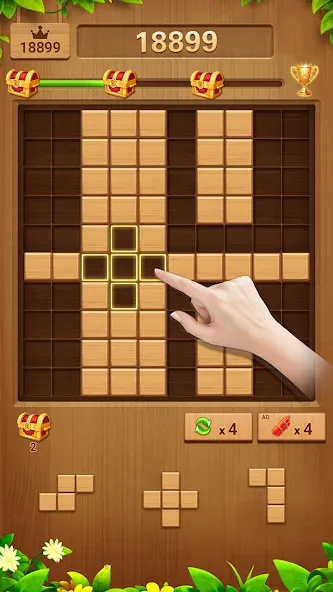 Wood Block Puzzle Addictive МОД/Взлом [Много денег, Монет и Все открыто] Screenshot 5