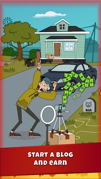 Lamar - Idle Vlogger МОД/Взлом [Много денег, Монет и Все открыто] Screenshot 2