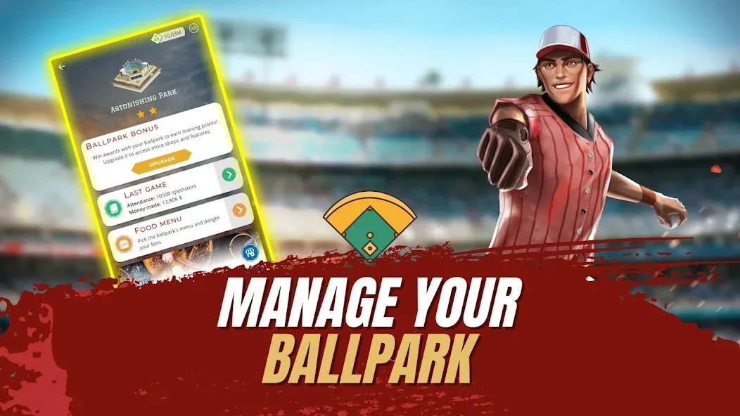 Astonishing Baseball Manager (Астонишинг Бейсбол Менеджер) МОД/Взлом [Меню, Бесконечные монеты и Открытые уровни] Screenshot 4