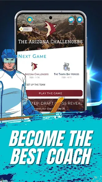 Astonishing Hockey Manager (Астонишинг Хоккей Менеджер) МОД/Взлом [Деньги, Монеты и Меню MOD] Screenshot 1