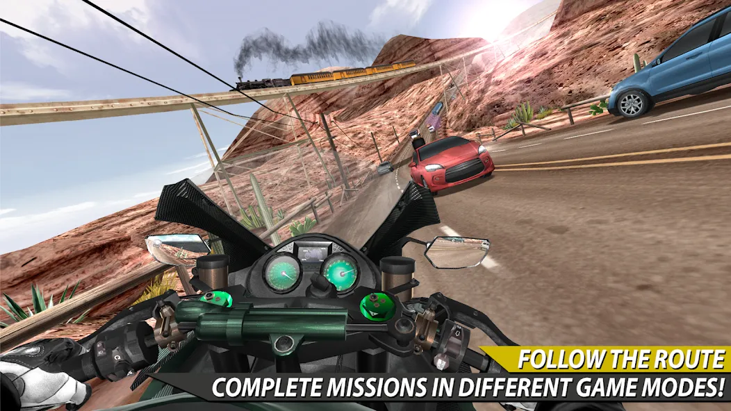 Moto Rider In Traffic (Мото Райдер в Трафике) МОД/Взлом [Много монет, Открытые уровни и Мега MOD] Screenshot 1