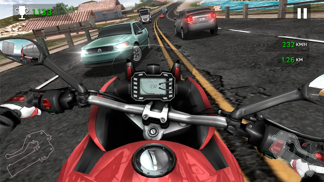 Moto Rider In Traffic (Мото Райдер в Трафике) МОД/Взлом [Много монет, Открытые уровни и Мега MOD] Screenshot 5