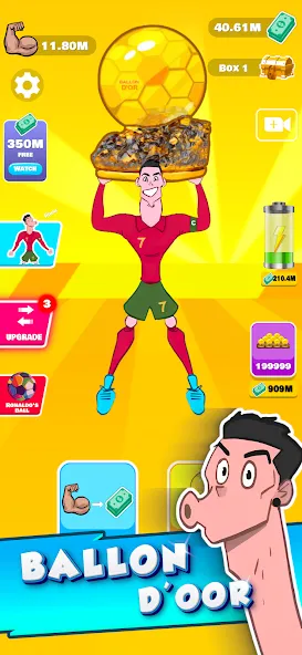 Lifting Ronaldo (Тренировка Роналду) МОД/Взлом [Много денег, Монет и Все открыто] Screenshot 1