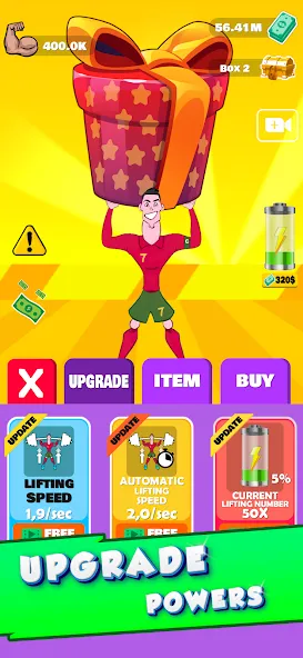 Lifting Ronaldo (Тренировка Роналду) МОД/Взлом [Много денег, Монет и Все открыто] Screenshot 2