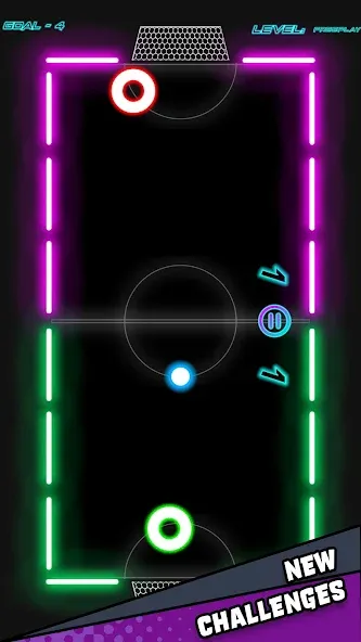 Air Hockey Glow HD Ultimate 2D (Эйр) МОД/Взлом [Много монет, Открытые уровни и Мега MOD] Screenshot 1