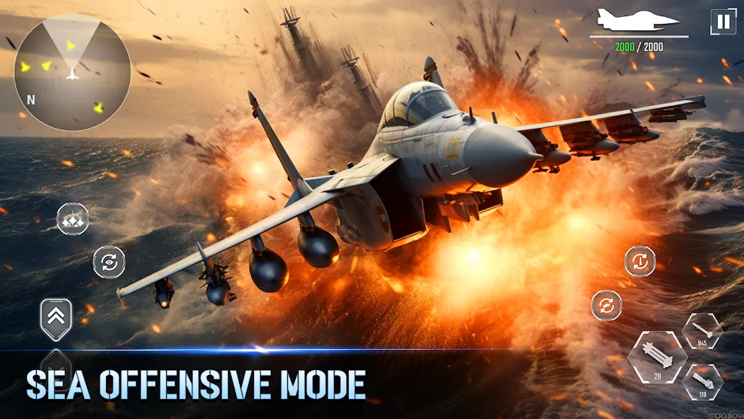 Aircraft Strike: Jet Fighter МОД/Взлом [Все открыто, Дополнительные деньги и Меню MOD] Screenshot 2