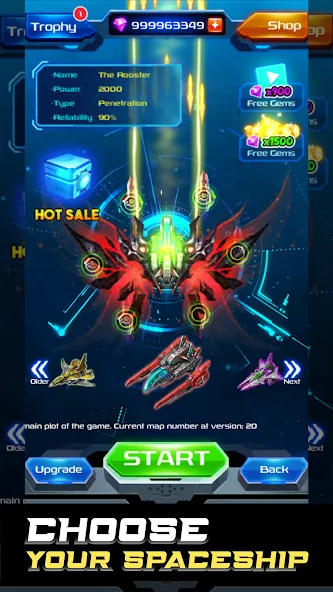 Galaxy Attack: Space Shooter (Гэлэкси Аттак) МОД/Взлом [Много монет, Открытые уровни и Мега MOD] Screenshot 2