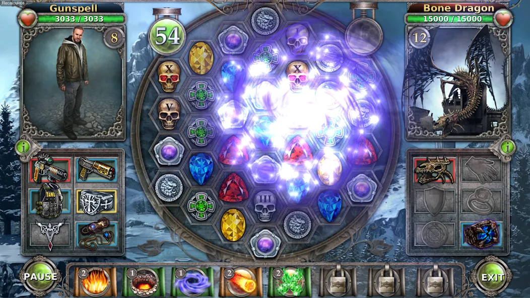 Gunspell - Match 3 Puzzle RPG (Ганспелл) МОД/Взлом [Меню, Бесконечные монеты и Открытые уровни] Screenshot 3
