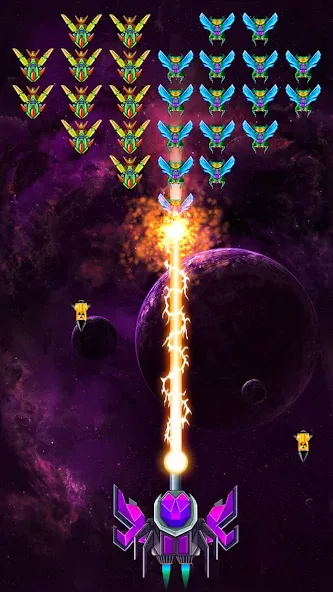 Galaxy Attack: Shooting Game (Гэлэкси Аттак) МОД/Взлом [Все открыто, Дополнительные деньги и Меню MOD] Screenshot 3
