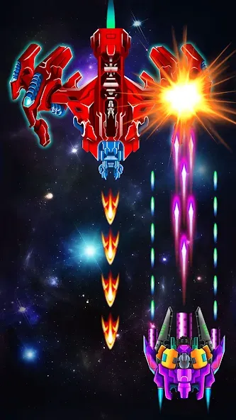 Galaxy Attack: Shooting Game (Гэлэкси Аттак) МОД/Взлом [Все открыто, Дополнительные деньги и Меню MOD] Screenshot 4