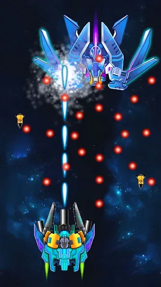 Galaxy Attack: Shooting Game (Гэлэкси Аттак) МОД/Взлом [Все открыто, Дополнительные деньги и Меню MOD] Screenshot 5