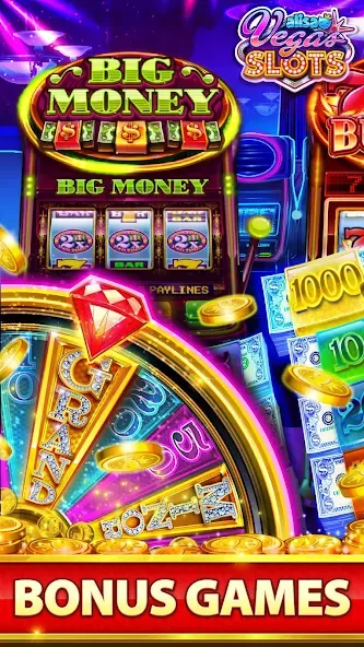VEGAS Slots by Alisa – Free Fu (Вегас Слоты от Алисы) МОД/Взлом [Бесконечные деньги, Монеты и Мега MOD] Screenshot 1