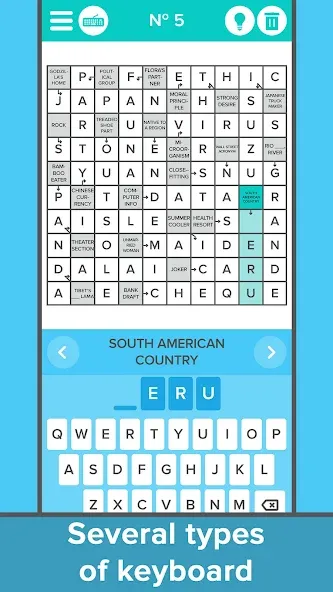 Crossword: Arrowword puzzles МОД/Взлом [Меню, Бесконечные монеты и Открытые уровни] Screenshot 2