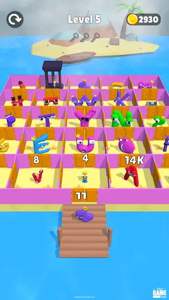 Alphabet Battle: Room Maze (Алфавит батл) МОД/Взлом [Много монет, Открытые уровни и Мега MOD] Screenshot 4