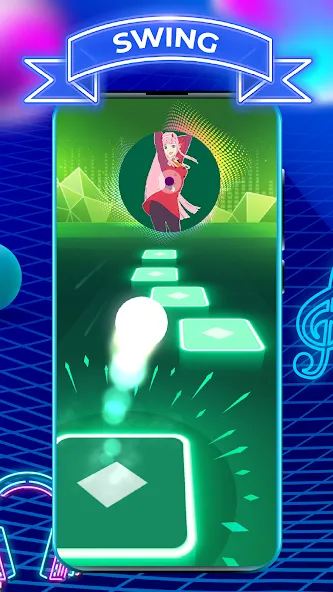 Tiles Hop: EDM Rush (Тайлс Хоп) МОД/Взлом [Меню, Бесконечные монеты и Открытые уровни] Screenshot 1