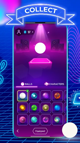 Tiles Hop: EDM Rush (Тайлс Хоп) МОД/Взлом [Меню, Бесконечные монеты и Открытые уровни] Screenshot 2