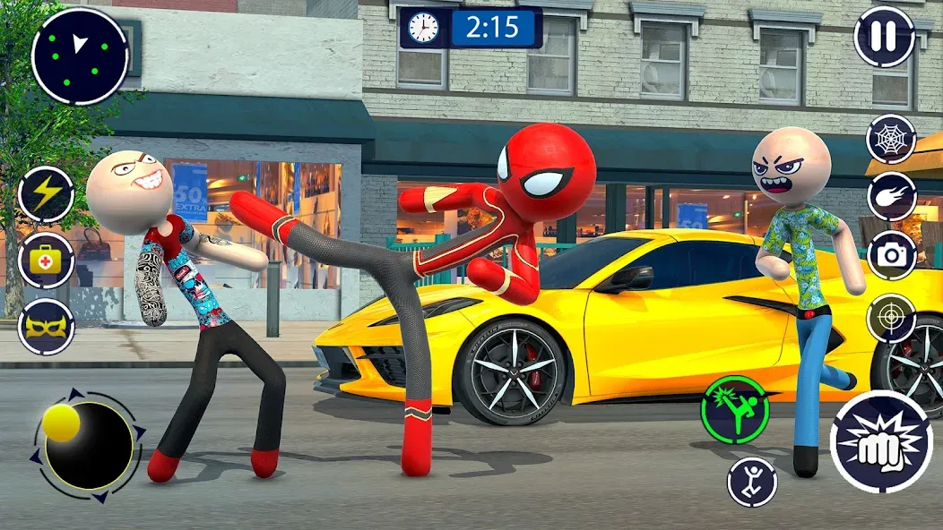 Spider Stickman Rope Hero Game МОД/Взлом [Меню, Бесконечные монеты и Открытые уровни] Screenshot 3