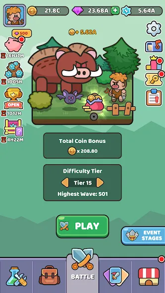 Wild Survival - Idle Defense (Уайлд Сурвивал) МОД/Взлом [Бесконечные деньги, Монеты и Мега MOD] Screenshot 1