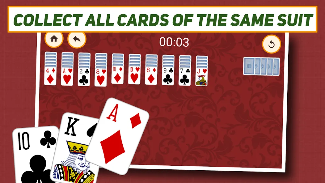 Spider Solitaire: Classic МОД/Взлом [Меню, Бесконечные монеты и Открытые уровни] Screenshot 3