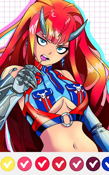 Anime Manga Color by Numbers МОД/Взлом [Деньги, Монеты и Меню MOD] Screenshot 1