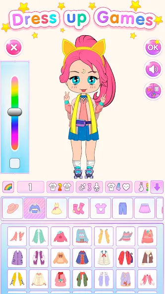 Chibi Doll Dress Up Games МОД/Взлом [Все открыто, Дополнительные деньги и Меню MOD] Screenshot 1