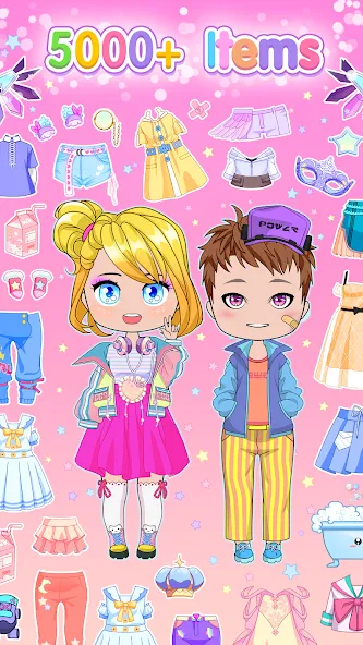 Chibi Doll Dress Up Games МОД/Взлом [Все открыто, Дополнительные деньги и Меню MOD] Screenshot 3