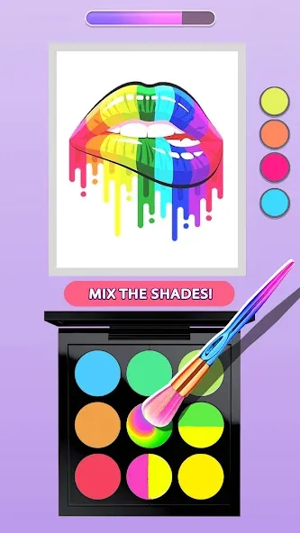 Makeup Kit - Color Mixing МОД/Взлом [Меню, Бесконечные монеты и Открытые уровни] Screenshot 1