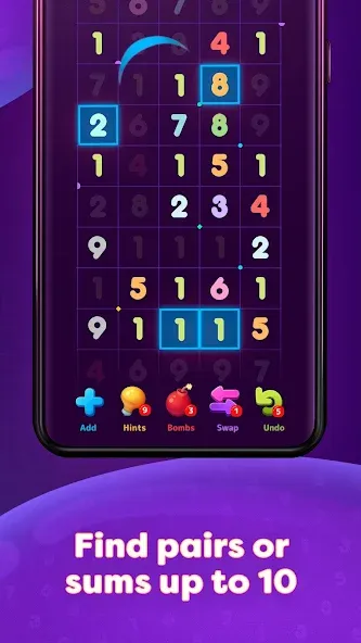Numberzilla: Number Match Game (Намберзилла) МОД/Взлом [Много монет, Открытые уровни и Мега MOD] Screenshot 3