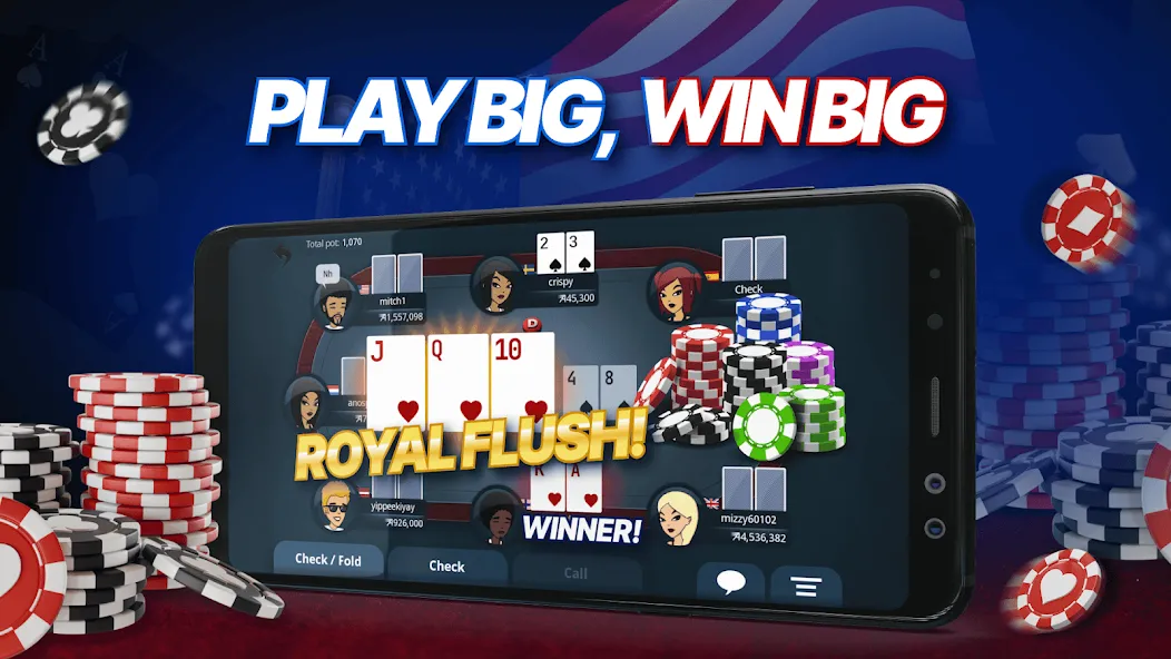 Appeak Poker – Texas Holdem (Аппик покер) МОД/Взлом [Деньги, Монеты и Меню MOD] Screenshot 3