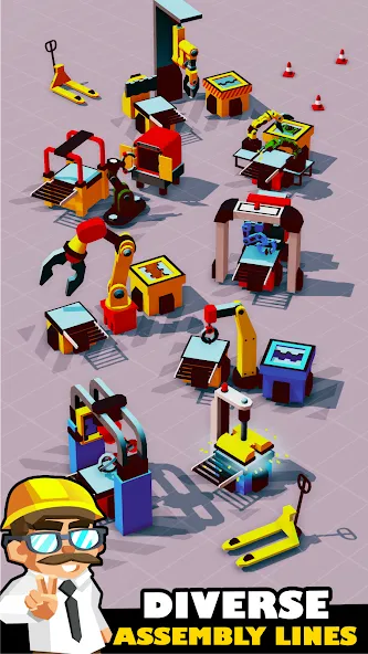 Idle Smartphone Tycoon Factory (Смартфон Фабрика Айдл Тайкун) МОД/Взлом [Много монет, Открытые уровни и Мега MOD] Screenshot 4