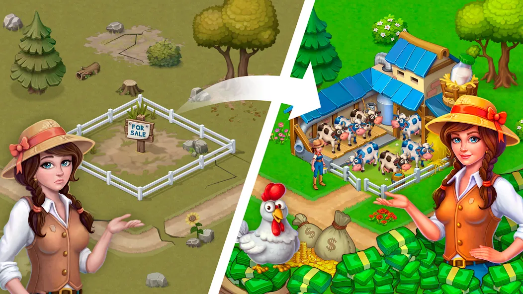 Idle Farmer: Mine Game (Айдл Фармер) МОД/Взлом [Меню, Бесконечные монеты и Открытые уровни] Screenshot 1