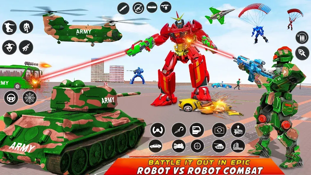 Army Bus Robot Car Game 3d МОД/Взлом [Много денег, Монет и Все открыто] Screenshot 4