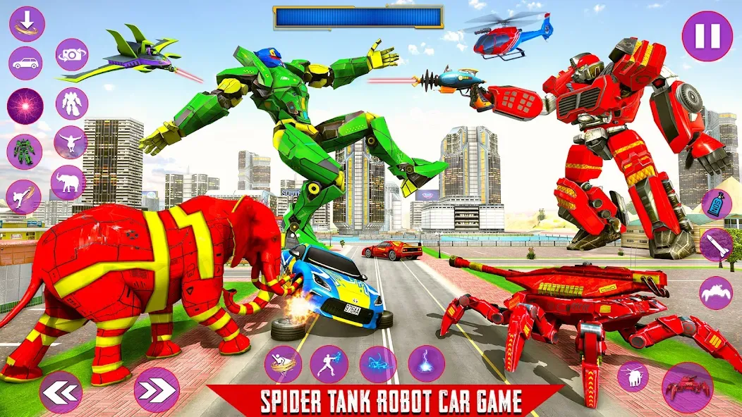 Spider Mech Wars - Robot Game МОД/Взлом [Все открыто, Дополнительные деньги и Меню MOD] Screenshot 5