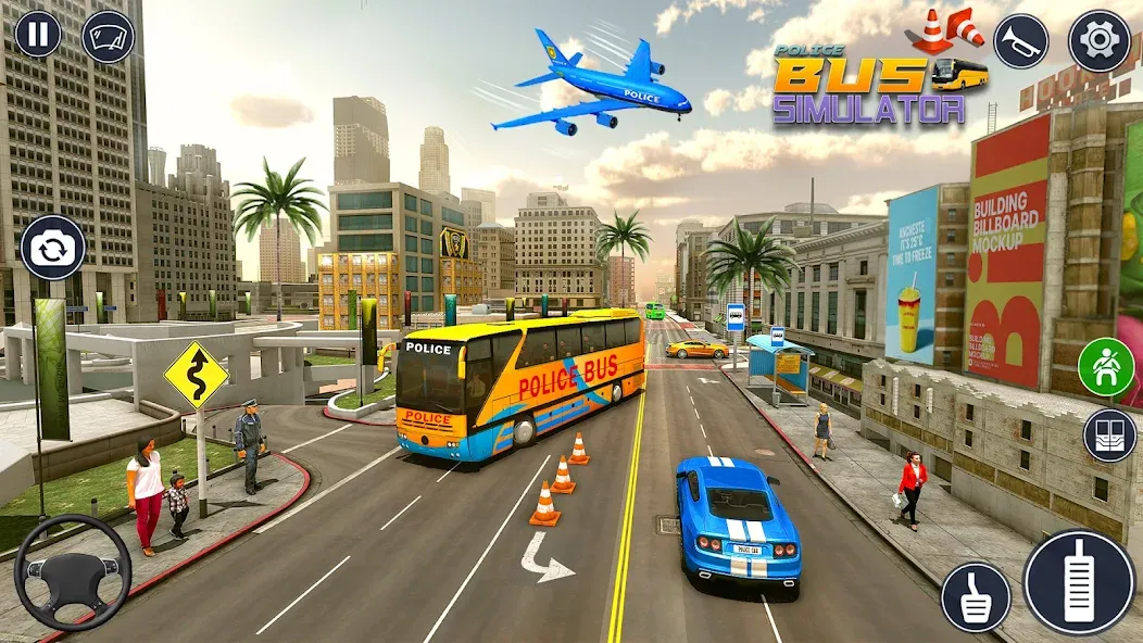 Police Bus Simulator Bus Games МОД/Взлом [Бесконечные деньги, Монеты и Мега MOD] Screenshot 4