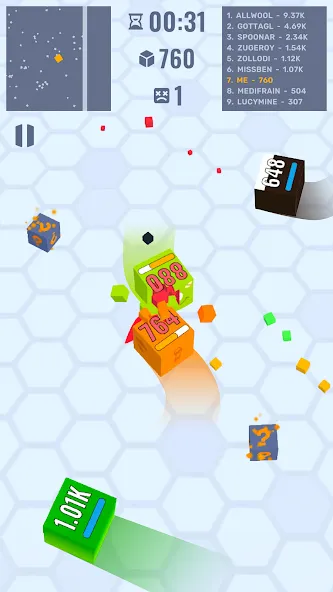 Cube Zone io МОД/Взлом [Все открыто, Дополнительные деньги и Меню MOD] Screenshot 2