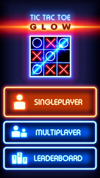 Tic Tac Toe Glow: 2 Players МОД/Взлом [Много денег, Монет и Все открыто] Screenshot 1