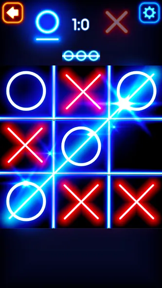 Tic Tac Toe Glow: 2 Players МОД/Взлом [Много денег, Монет и Все открыто] Screenshot 2