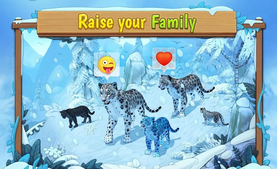 Snow Leopard Family Sim Online МОД/Взлом [Все открыто, Дополнительные деньги и Меню MOD] Screenshot 1
