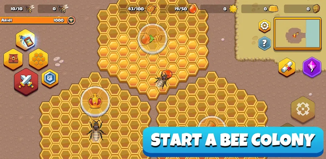 Pocket Bees: Colony Simulator (Покет Биз) МОД/Взлом [Много монет, Открытые уровни и Мега MOD] Screenshot 1