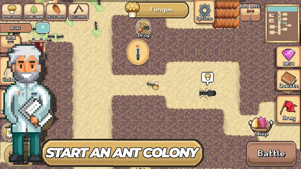 Pocket Ants: Colony Simulator (Покет Муравьи) МОД/Взлом [Деньги, Монеты и Меню MOD] Screenshot 1