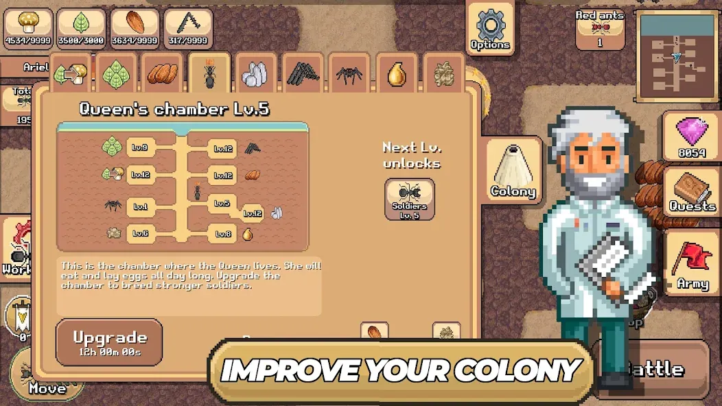 Pocket Ants: Colony Simulator (Покет Муравьи) МОД/Взлом [Деньги, Монеты и Меню MOD] Screenshot 3