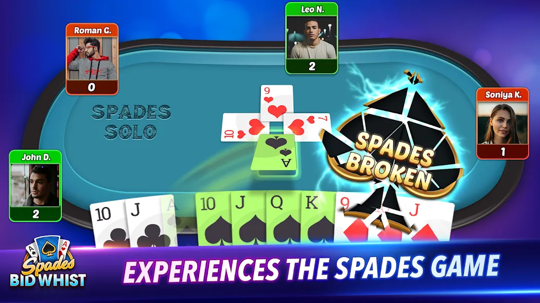 Spades: Bid Whist Classic Game (Бид Вист Классик) МОД/Взлом [Меню, Бесконечные монеты и Открытые уровни] Screenshot 3