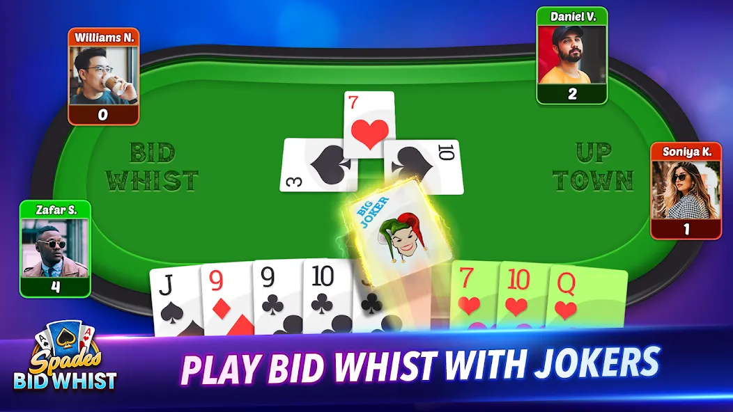 Spades: Bid Whist Classic Game (Бид Вист Классик) МОД/Взлом [Меню, Бесконечные монеты и Открытые уровни] Screenshot 4